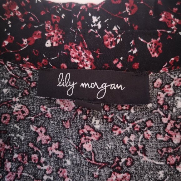 Lily Morgan Ladies Size Large Black with Flower Pattern Sleeveless Dress - Picture 3 of 10